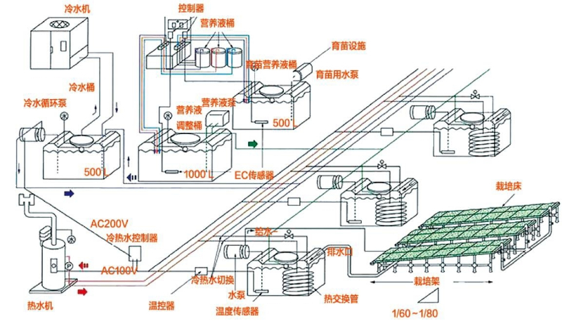 图5营养液温度调控和模块化管理系统概要图