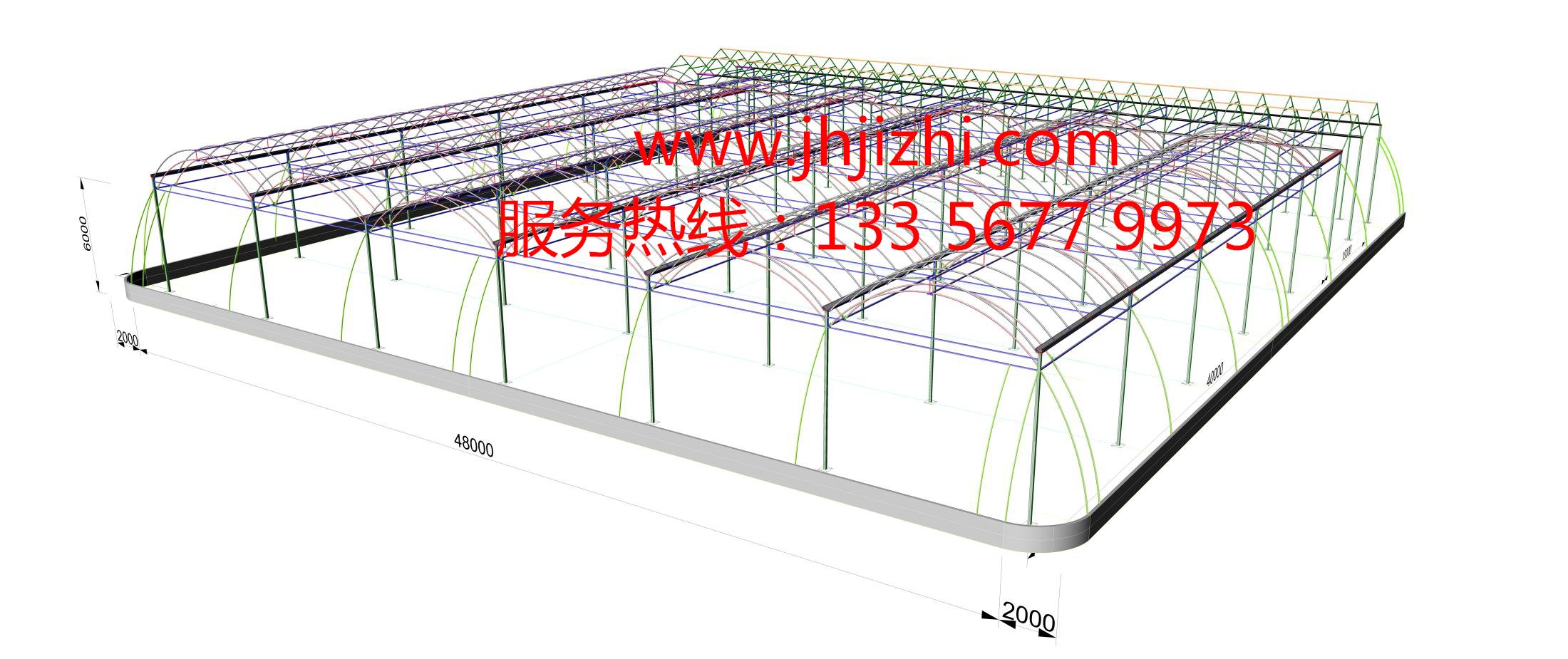 连栋内保温温室图纸