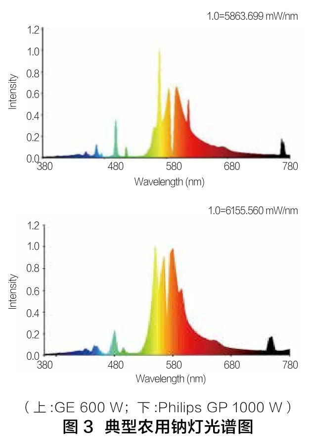 图3 典型农用钠灯光谱图